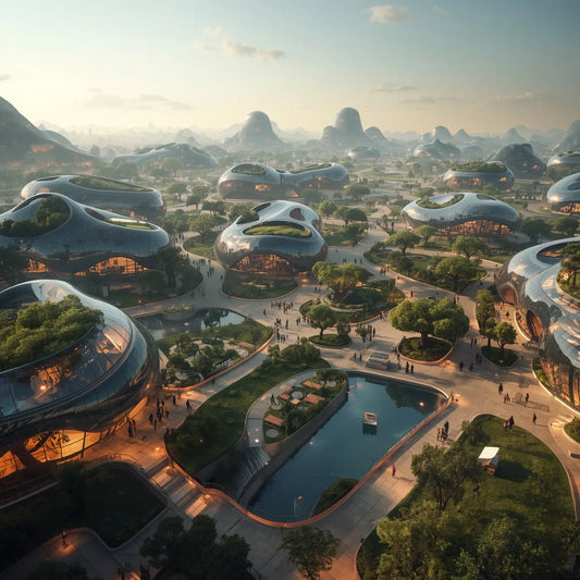 Law of adaptability. A futuristic cityscape with advanced technology