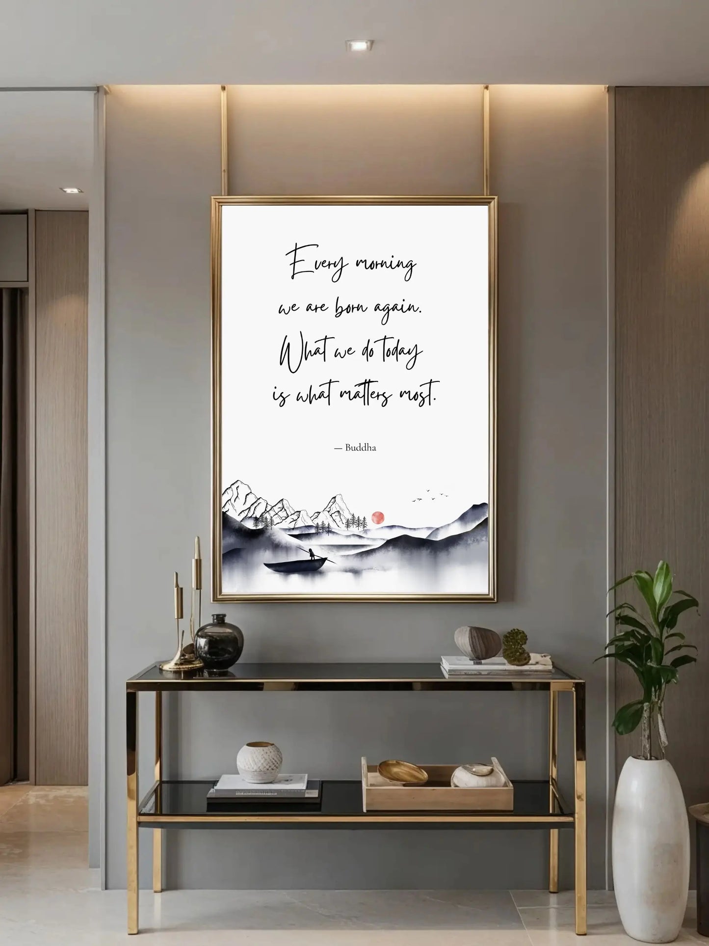 Buddha Quote Print – "Every Morning We Are Born Again" | Mindful Wall Art