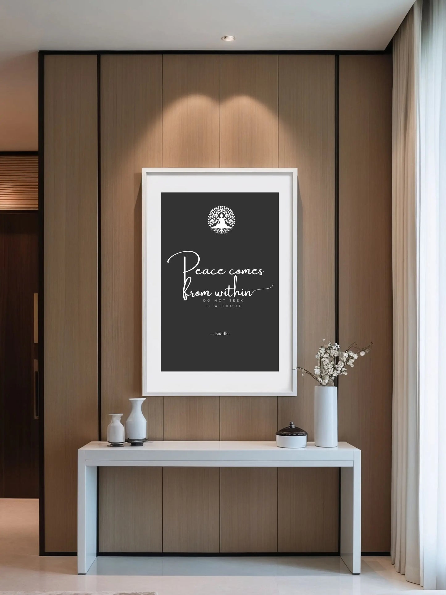 Buddha Quote Print – "Peace Comes From Within" | Mindful Wall Art