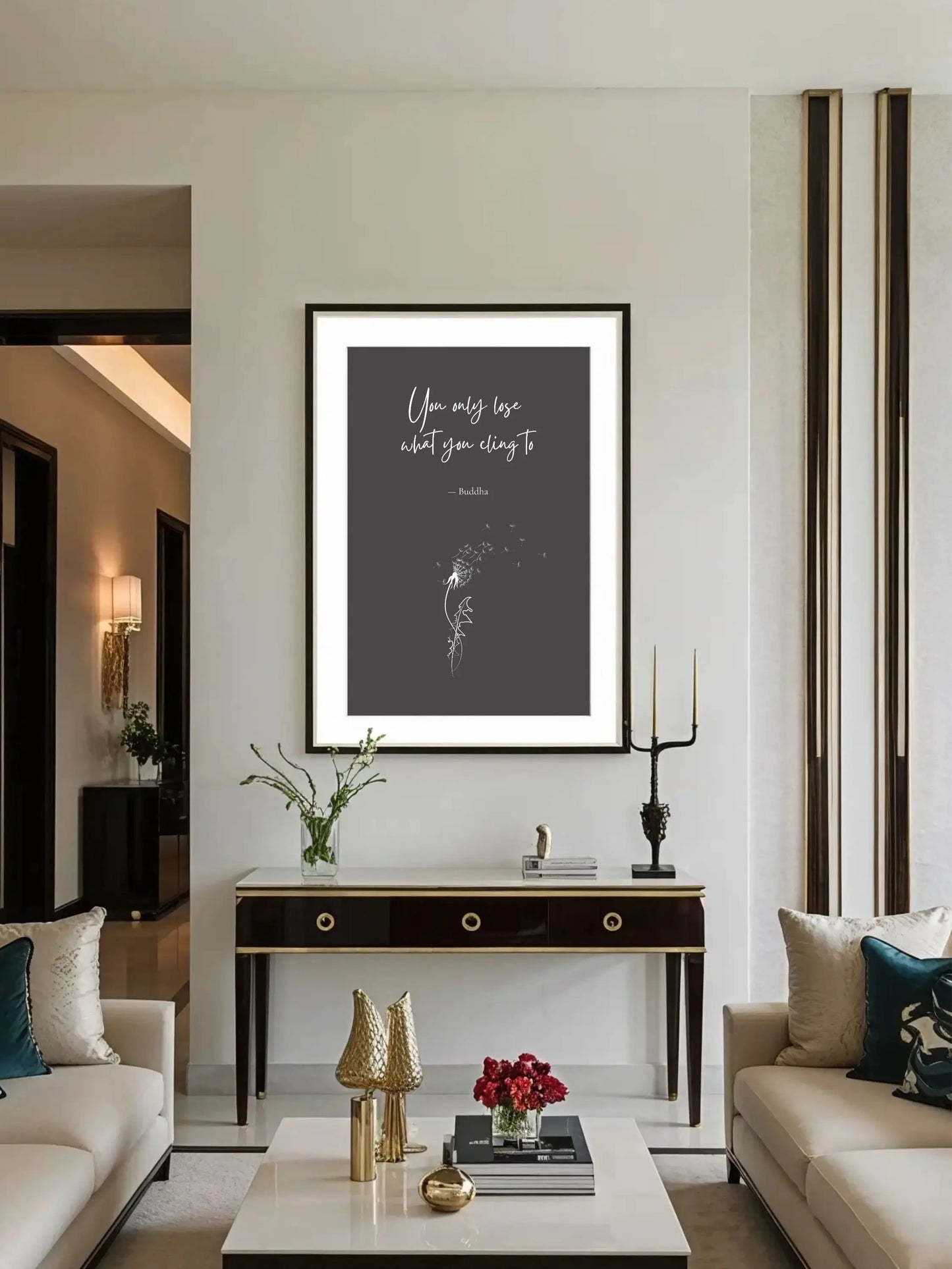 Buddha Quote Print – "You Only Lose What You Cling To" | Mindful Wall Art