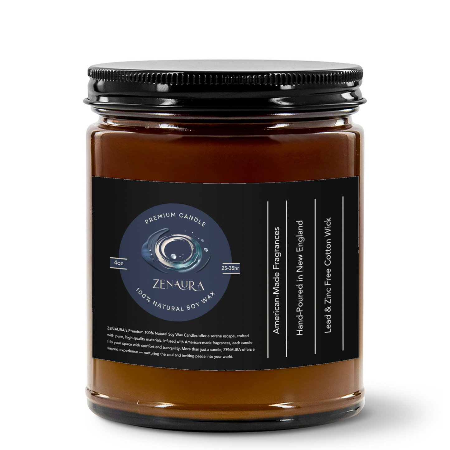 Serenity in the Glow – 4oz Amber Jar Soy Wax Candle