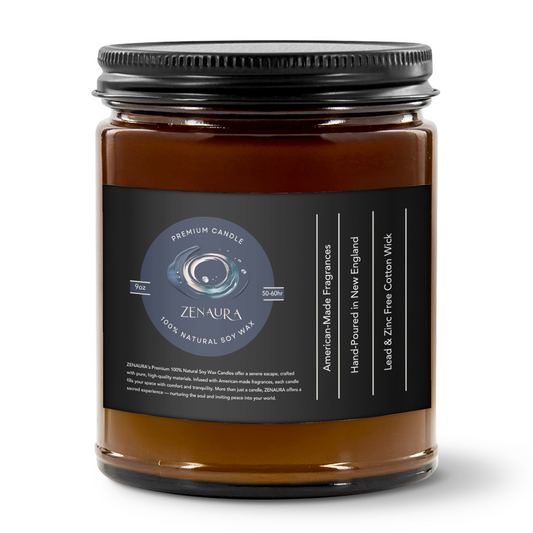 Serenity in the Glow – 9oz Amber Jar Soy Wax Candle