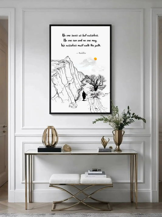 Buddha Quote Print – "No One Saves Us But Ourselves" | Mindful Wall Art