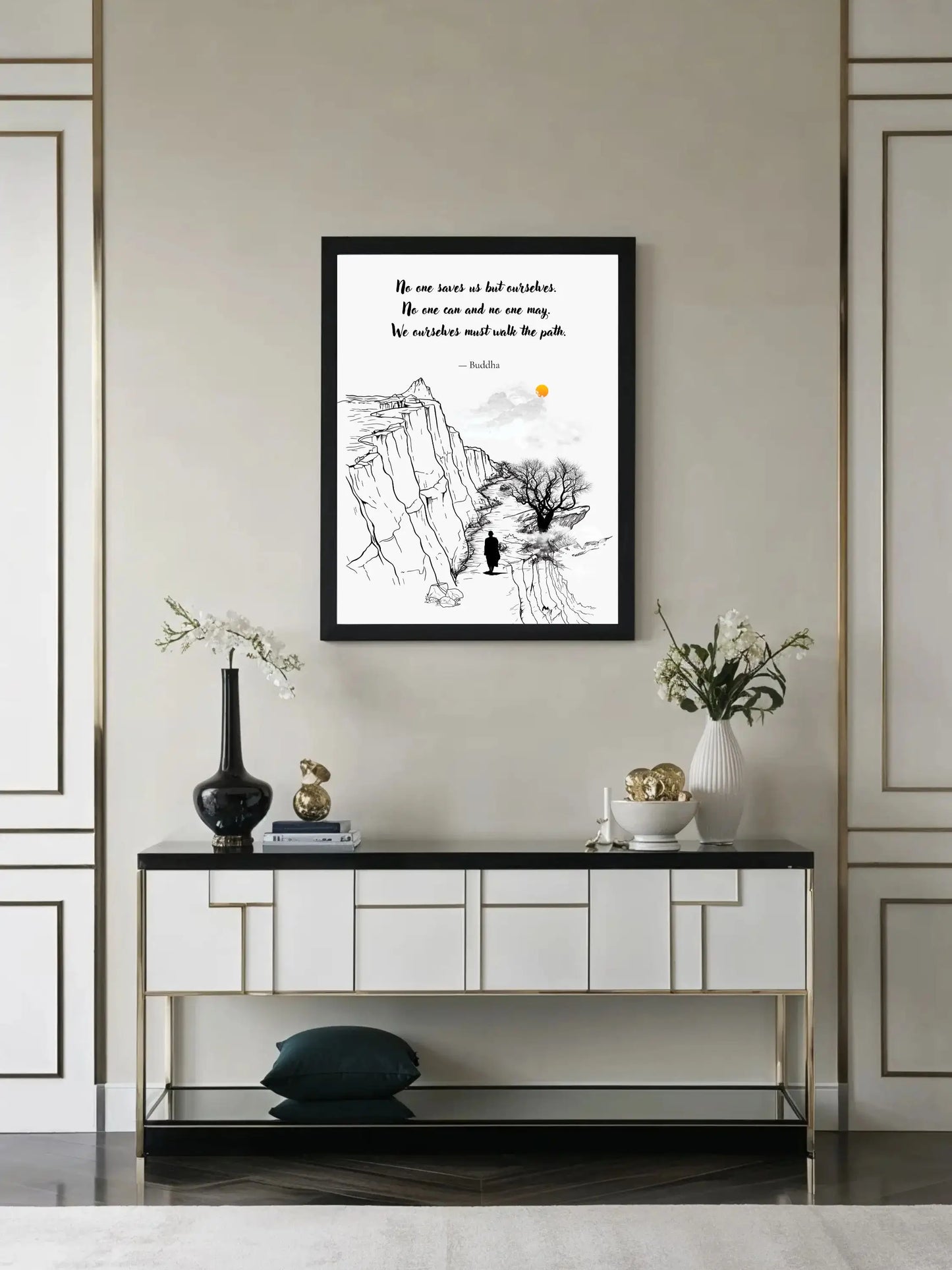 Buddha Quote Print – "No One Saves Us But Ourselves" | Mindful Wall Art