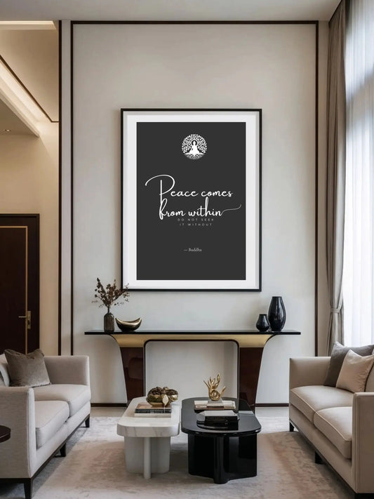 Buddha Quote Print – "Peace Comes From Within" | Mindful Wall Art
