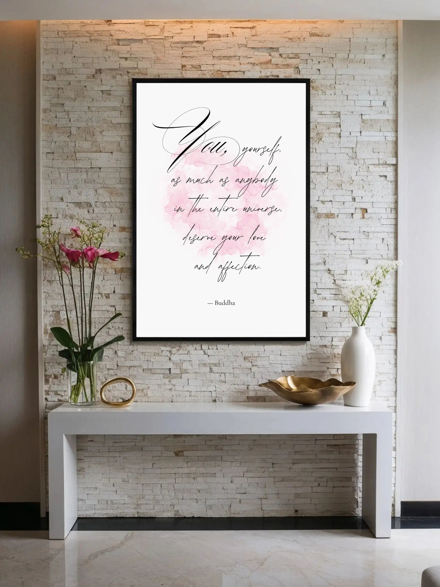 Buddha Quote Print – "You, Yourself, Deserve Your Love and Affection" | Mindful Wall Art