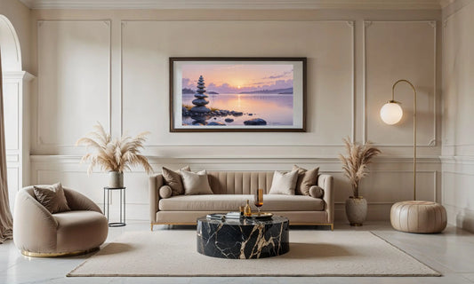 Celestial Still – Stone and Sky Art Print for Mindful Interiors