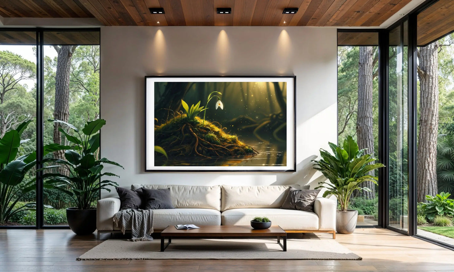 Emergence of Grace – Snowdrop Art Print for Calm, Mindful Interiors