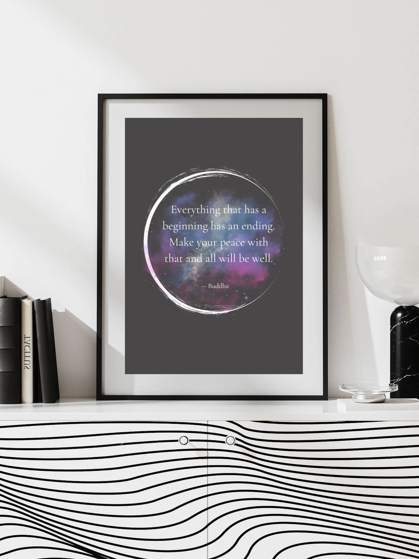 Buddha Quote Print – "Everything That Has a Beginning Has an Ending" | Mindful Wall Art