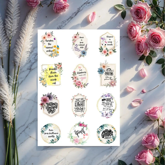 Inner Essence & Self-Love Stickers – 21 Printable Affirmations for Confidence & Radiance