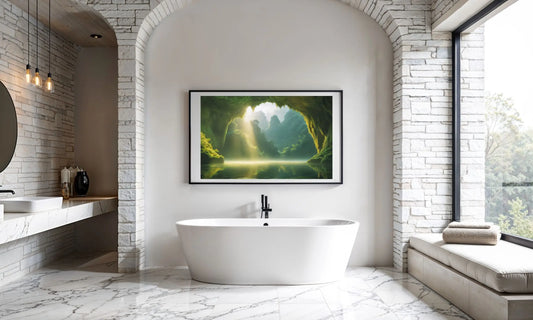 Sanctum of Light – Sacred Cave Art Print for Spiritual & Mindful Interiors