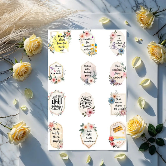 Soulful Motivational Sticker Bundle – 108 Printable Affirmations Pack