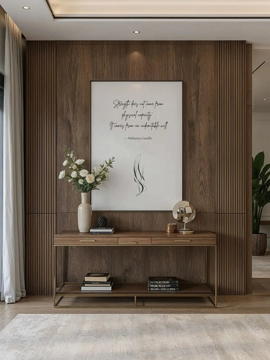 Gandhi Quote Print – Strength & Will Spiritual Wall Art for Mindful Spaces