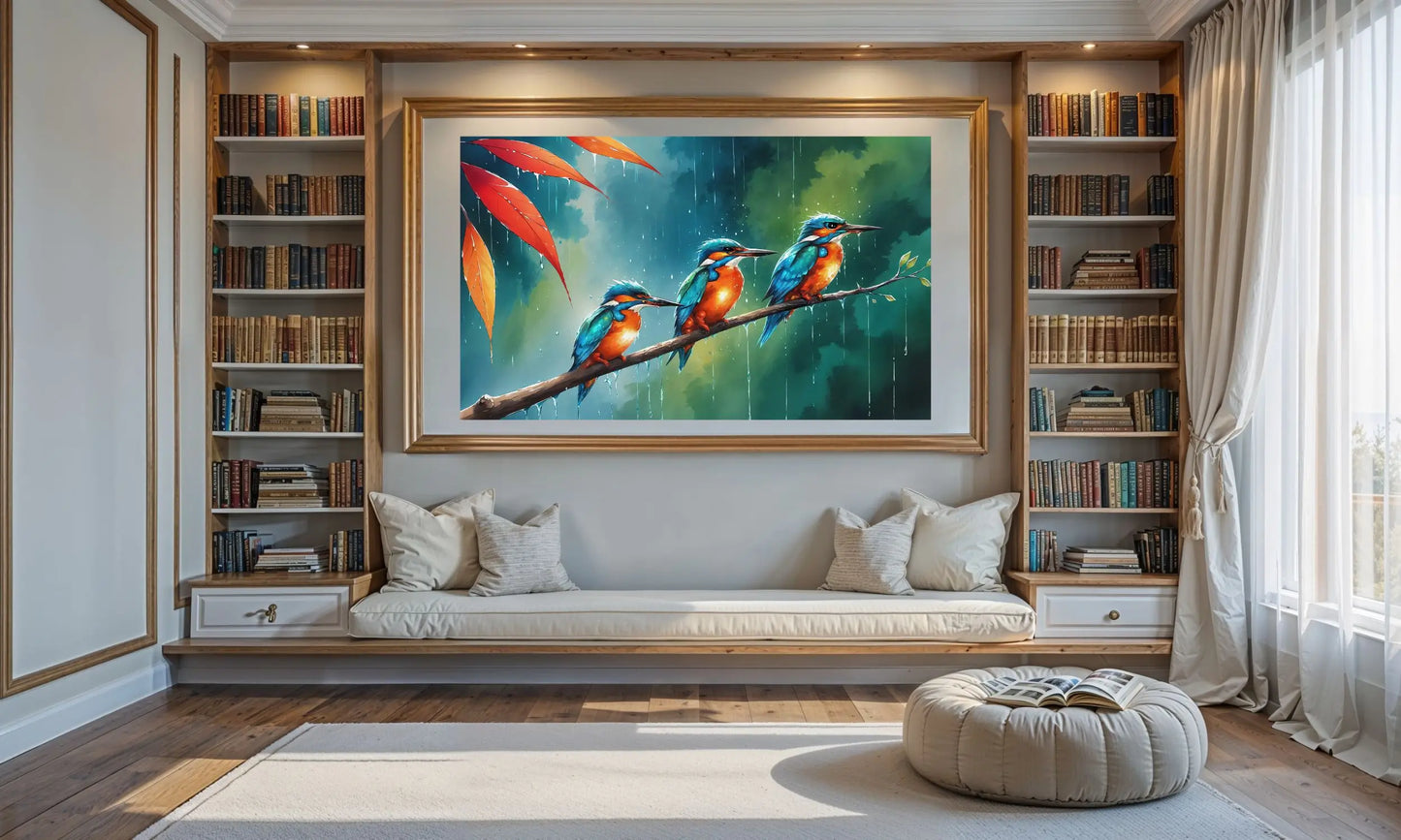 The Perch of Grace – Kingfisher Wall Art Print for Calm & Mindful Interiors