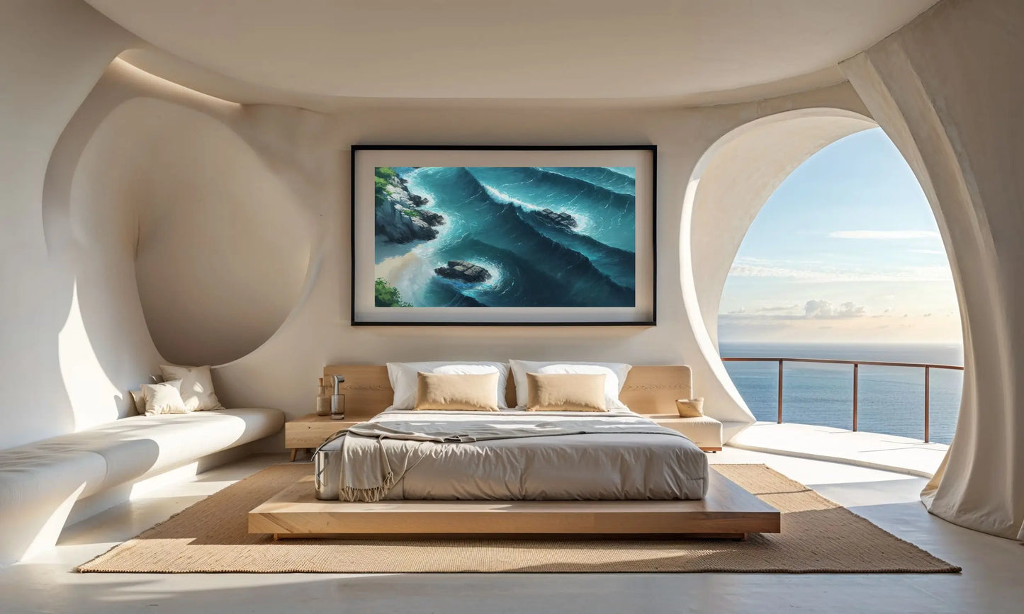 Tide of Light – Ocean Minimal Art Print for Serene & Mindful Interiors