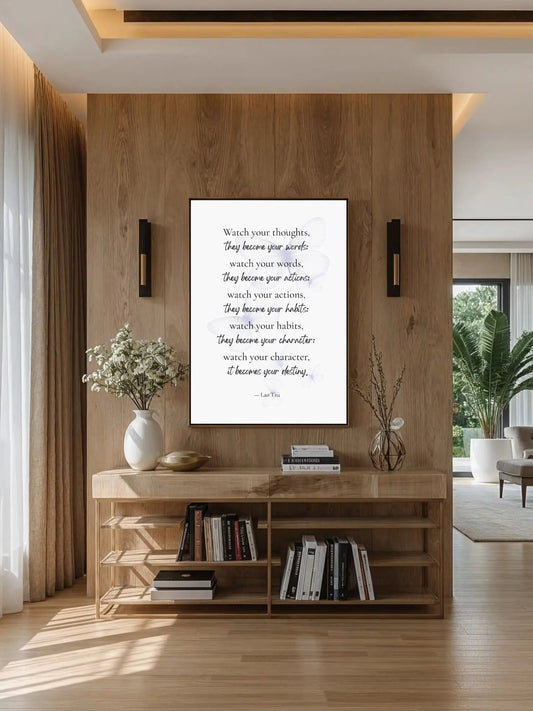 Lao Tzu Quote Print – “Watch Your Thoughts” | Spiritual Wall Art