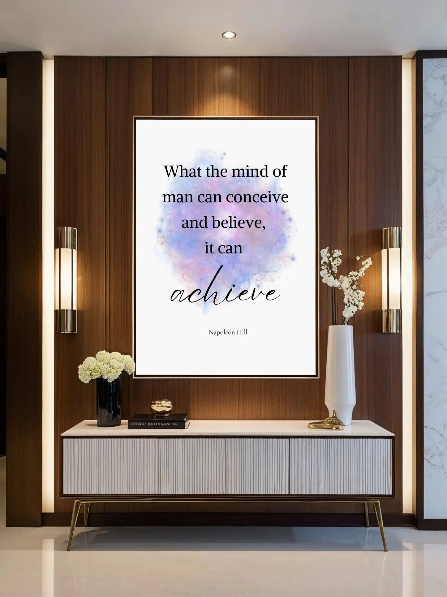 Napoleon Hill Quote Print – Conceive & Achieve | Motivational Wall Art